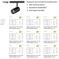 Projecteurs LED magnétiques sur rail RONSE pour exposition intérieure, système de rail 48V, 7W, 15W, 25W, pour magasin
