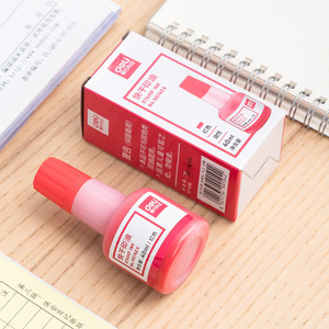 Deli Stamp Ink 40ml Red Fast-drying Office Use - Product Image 2