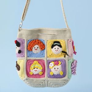 Última Moda en Accesorios: Bolso de Hombro de Ganchillo de Lana de Leche Tejido a Mano, Estilo Princesa, para Niña, Accesorio de Moda - Product Image 3