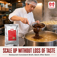 Base de soupe aux wontons style HK concentrée 1:50 en pâte pour soupe aux wontons et nouilles, marque privée OEM, sac en aluminium 1kg, pour la restauration