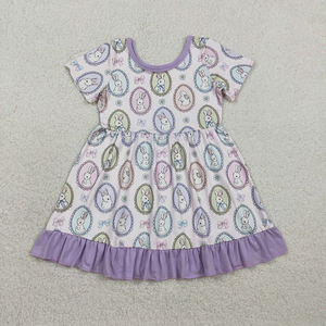 Vestido con Estampado de Conejitos para Niños, Disfraz de Halloween, Venta al por Mayor, Alta Calidad, Nueva Moda, Boutique Infantil, Algodón Orgánico - Product Image 1