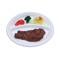 Assiettes jetables biodégradables 9 "2C Assiettes de moule en pâte à papier bagasse de canne à sucre Assiettes compostables sans PFAS