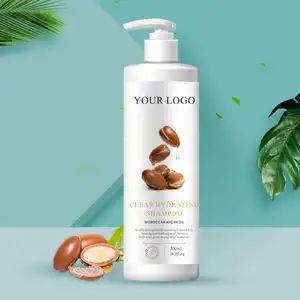 Özel etiket bitkisel nemlendirici sülfat ücretsiz saç bakımı seti Argan yağı şampuan ve saç kremi 500ml