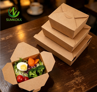 Boîte à repas écologique pour la restauration rapide SUMKOKA BPI Factory, emballage alimentaire en papier kraft à emporter