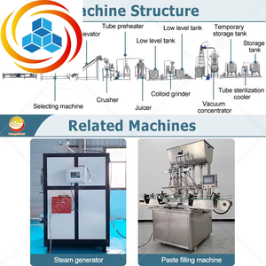 Ligne de production de ketchup et de purée de tomates ORME avec stérilisateur alimentaire et mélangeur, machine automatique en acier inoxydable 304 - Product Image 3