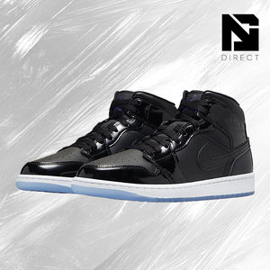 Air Jordan 1 Mid SE 'Space Jam' Chaussures de basketball montantes à lacets, style décontracté, couleur unie - Product Image 2