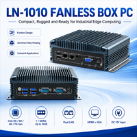Mini PC Compacto Sin Ventilador con Doble LAN, 2 COM, USB, HD, VGA, MSATA, SATA SSD para Kiosco, Automatización, Gateway, Compatible con Windows y Linux