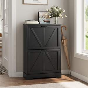 Meuble à chaussures de style européen de haute qualité avec compartiment réglable à rabat blanc pour le salon - Product Image 2