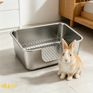 Cage à <span class=keywords><strong>lapin</strong></span> multifonction en acier inoxydable avec grille, anti-fuite, anti-rayures, bac à litière pour petit chien et litière pour chat - Product Image 1