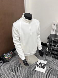 2025 nouveau <span class=keywords><strong>alpinisme</strong></span> coton solide Anti-boulochage coupe ample col montant demi fermeture éclair poche latérale <span class=keywords><strong>pull</strong></span> printemps automne décontracté - Product Image 6