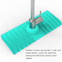 Support de Robinet en Silicone Personnalisé avec Tapis Égouttoir Anti-Goutte et Porte-Éponge pour Savon Vaisselle, Idéal pour Comptoir de Cuisine et Protection Anti-Éclaboussures de Salle de Bain