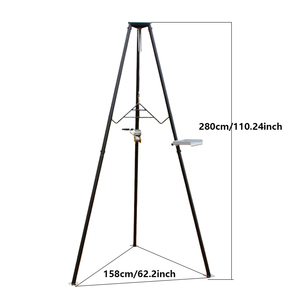 Système de levage et de préparation de gibier portable sur trépied pour la chasse, levage manuel, écorchage et traitement du gibier - Product Image 2