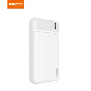 RECCI Banco de energía de alta capacidad de 20000mAh Salida USB dual Carga rápida para tableta inteligente Smartphone