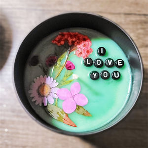 Vela Aromática de Cera de Soja con Mensaje Oculto Popular, con Flores, Personalizada, con Alfabeto Secreto, Velas Aromáticas Sorpresa - Product Image 5