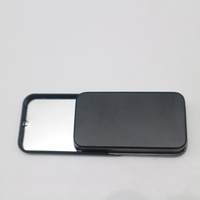 Boîte coulissante rectangulaire en métal doré, personnalisée, avec couvercle gaufré coloré, pour emballage de cartes et de bonbons