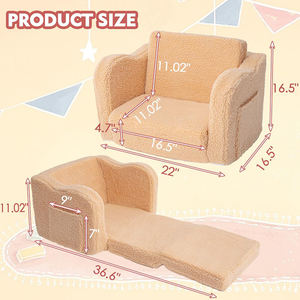 Furnishh 2-in-1 kéo gấp trẻ em ngủ mềm gấp ra trẻ em sofa đi văng cho bé trai & bé gái cắt theo kích cỡ - Product Image 3