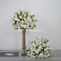 Nouveauté 2027 : Grands vases dorés en métal, supports pour fleurs artificielles, centres de table en métal pour mariages et fêtes