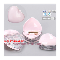 Estuche de Viaje Pequeño para Brochas de Maquillaje, Color Rosa Personalizado, en Forma de Corazón, Reciclable, con Capa Interior
