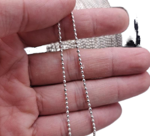 Lovestory B4310 1mm S925 Sterling <b>Silver</b> Chain <b>Choker</b> Beaded Roll Chains Jewelry Findings for Necklace Making - Product Image 1