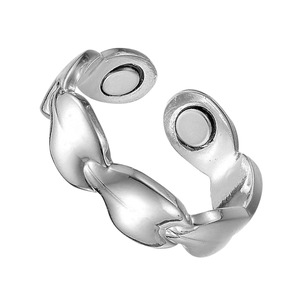 Brass Feather Shape <b>Ring</b> Vintage Style <b>Adjustable</b> Unisex Jewelry Daily Wear Magnetic Design - Product Image 4