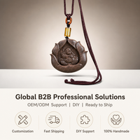 Collier d'encens au Borneol fait main, Bouddha Rieur, Cœur de Lotus, à base de plantes naturelles, OEM, Marque Privée, Amulette porte-bonheur spirituelle Zen