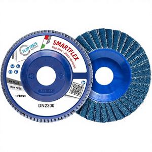 Disque à lamelles Fervi Smartflex 125x22mm, abrasif sans fer bleu pour ponçage, 12250 tr/min, lot de 10 - Product Image 1
