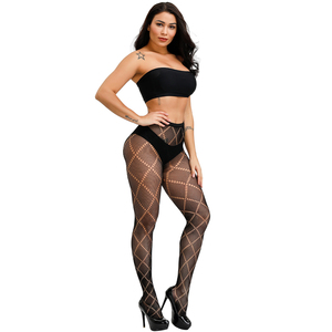 Calze a rete rosa calze a <span class=keywords><strong>vita</strong></span> alta con strass collant Sparkle Glitter Crystal calze a rete piccola <span class=keywords><strong>vita</strong></span> Casual Quick Dry - Product Image 3