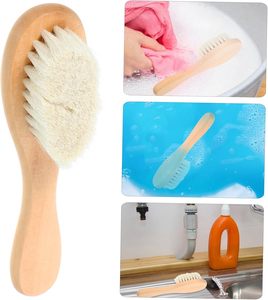 Cepillo para Bebés con Cerdas Suaves de Lana y Mango de Madera para un Peinado Suave - Product Image 5