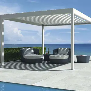 Design esterno in alluminio Gazebo per ristorante Sunshading Pergola