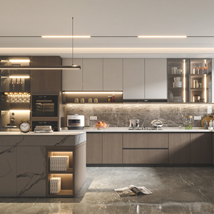 Modern Design Wood Kitchen Cabinets <strong>American</strong> <strong>Style</strong> with <strong>Panel</strong> Wood High Quality Cabinetry Kitchen Furniture - Product Image 1