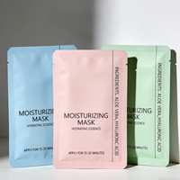 Pochette de beauté à trois soudures latérales |   Sac à haute barrière pour masques faciaux |   Emballage cosmétique personnalisé imprimé avec impression en héliogravure