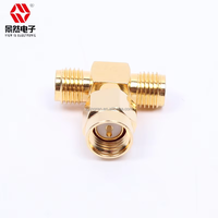 Adaptateur RF SMA plaqué or Double femelle vers SMA mâle Connecteur Triple T Jack 3 voies et prise Répartiteur coaxial