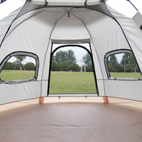 Tente de glamping imperméable haut de gamme pour 4 personnes, tente de camping familiale, installation facile, tente instantanée, portable, vente en gros d'usine, tente de safari