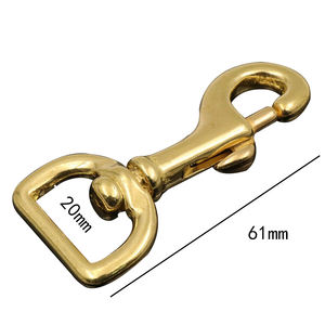 Ivoduff Massiv Messing <span class=keywords><strong>D</strong></span> Ring Dreh bolzen Hummer verschluss Clip Lanyard Hunde leine Haustier Hardware Karabiner haken - Product Image 2