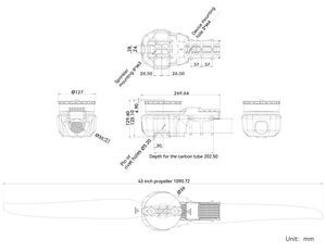 Ligpower มอเตอร์ A12L 24S, 40L 30L ไฟฟ้ารวมกับโดรนมอเตอร์สำหรับการเกษตรพร้อมใบพัด ESC - Product Image 3