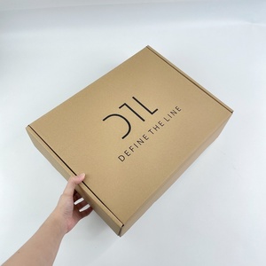 Boîte d'emballage pliante en carton kraft brun pour vêtements, vente en gros, personnalisable, avec lamination mate et revêtement UV - Product Image 3