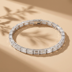 18K Customized Design Emerald Lab Diamond Tennis Bracelet for Women Engagement <b>Gift</b> Lab Grown - Product Image 1
