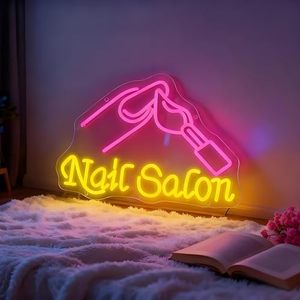 Nail Salon Neon <b>Sign</b> With Manicure Hand Nail Polish Graphic Adjustable Brightness LED Acrylic Neon Promotional Signage - Product Image 3
