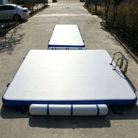 Plateforme flottante gonflable sur mesure en PVC Drop Stitch avec échelle en acier inoxydable