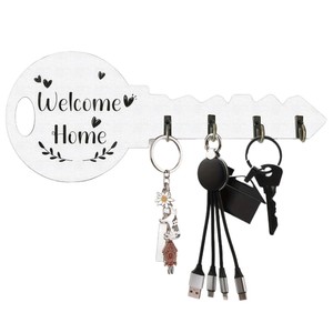 Nuovo Arrivo Appendi Chiavi Retrò Rimovibile, Stile <span class=keywords><strong>Moderno</strong></span> Minimalista Rustico Bohemien, Portachiavi Multifunzionale in Bosso 12x29.5cm per - Product Image 5