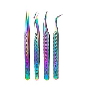 Pinzas para pestañas con diseño floral y plumas doradas, pinzas tipo delfín, pinzas con forma de flor, para extensión de cejas y pestañas, ¡muy vendidas! - Product Image 2