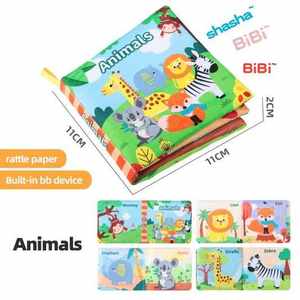 Libro de bebé de tela suave de iluminación para <span class=keywords><strong>3</strong></span>-6 <span class=keywords><strong>meses</strong></span>, rompecabezas de Educación Temprana, juguete cognitivo, tamaño pequeño seguro para morder - Product Image 1