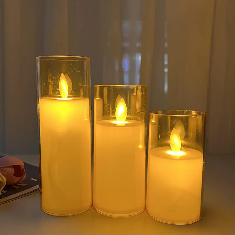 Новые светодиодные электронные свечи с движущимся пламенем, имитация стеклянной чашки, светодиодная свечная лампа для украшения свадьбы на день рождения