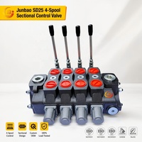 Vanne de commande directionnelle hydraulique sectionnelle à 4 bobines Junbao série SD25, personnalisée pour les machines agricoles et tracteurs