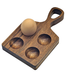 Bandeja Divisora de Huevos de Madera Ecológica Multifuncional Moderna de 4 Compartimentos para Utensilios de Cocina, Soporte para Huevos de Uso Doméstico - Product Image 1