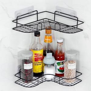 Rak Penyimpanan Kamar Mandi Tanpa Bor yang Dipasang di Dinding Rak Penyimpanan Dapur Desain 2-in-1 yang Tahan Lama dan Indah Cocok untuk Kamar Mandi Dapur - Product Image 2