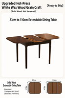 Table à manger extensible en bois massif, table à dîner pliable vintage, meubles de maison gain de place pour petit appartement