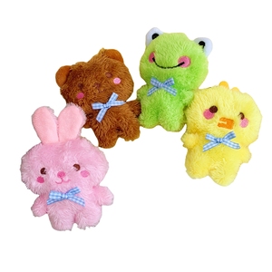 Creative Rabbit Stuffed Animal Toys Key Buckle Bear Doll Frog Plush Personalized Keychains Toys Duckling Bag Pendant Accessories