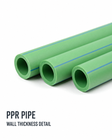 Tube en plastique PP-R pour système d'alimentation en eau, travaux de construction civile