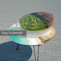 Moule en silicone rond INTODIY grande taille pour plateau de table de bureau, idéal pour la table de salon ou comme plateau d'écriture